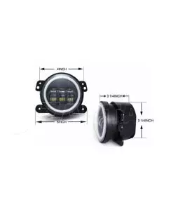 Jeep Wrangler (JK) 2007-2018 Προβολείς Ομίχλης LED  4" Ιντσών Με Σύστημα Drl [Halo Ring] 