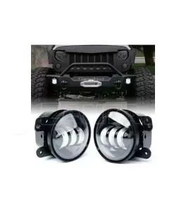 Jeep Wrangler (JK) 2007-2018 Προβολείς Ομίχλης LED  4" Ιντσών Με Σύστημα Drl [Halo Ring] 