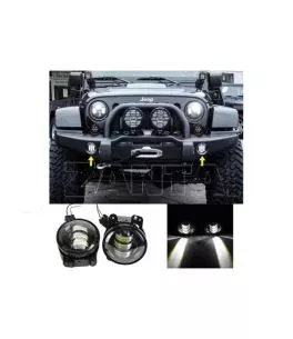 Jeep Wrangler (JK) 2007-2018 Προβολείς Ομίχλης LED  4" Ιντσών Με Σύστημα Drl [Halo Ring] 