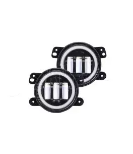 Jeep Wrangler (JK) 2007-2018 Προβολείς Ομίχλης LED  4" Ιντσών Με Σύστημα Drl [Halo Ring] 
