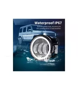 Jeep Wrangler (JK) 2007-2018 Προβολείς Ομίχλης LED  4" Ιντσών Με Σύστημα Drl [Halo Ring] 