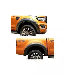 Ford Ranger T8 2019-2022 Φρύδια Τροχών Μαύρα με Διακοσμητικές Βίδες (Modified) Με Τρύπα Για Σένσορα 