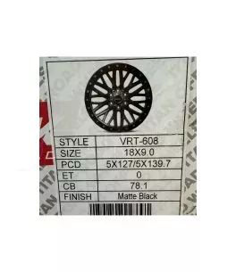 Ζάντες 18" Ιντσών 5x139,7 Vortek - Μαύρο Ματ [VRT608/23222-2] 