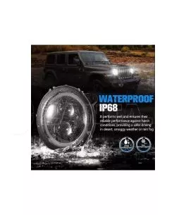 Jeep Gladiator JT 2019+ Φώτα Πορείας LED Με Βάση - [Full Angel Eyes] 