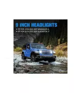 Jeep Gladiator JT 2019+ Φώτα Πορείας LED Με Βάση - [Full Angel Eyes] 