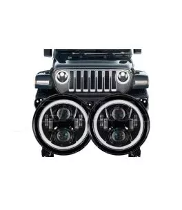 Jeep Gladiator JT 2019+ Φώτα Πορείας LED Με Βάση - [Full Angel Eyes] 