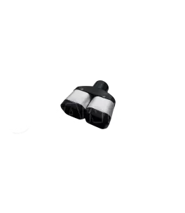Μπούκα εξάτμισης διπλή μαύρο - ασημί lampa 6000.9 TS9 