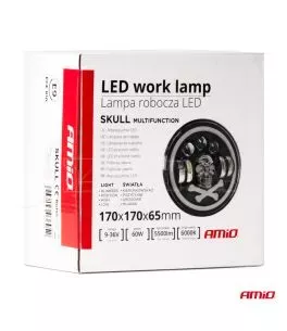 ΠΡΟΒΟΛΕΑΣ ΕΡΓΑΣΙΑΣ ΣΤΡΟΓΓΥΛΟΣ LED SKULL 5.500lm 936V 60W 6.000K -Φ170x170x65mm 4 ΧΡΗΣΕΩΝ ΑΜΙΟ - 1 ΤΕΜ. 
