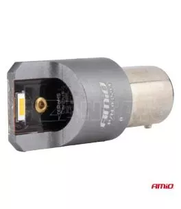 ΛΑΜΠΑΚΙΑ PY21W BAU15s 12/24V 6.000K 2xSMD LED FULL CAN-BUS ΠΟΡΤΟΚΑΛΙ PRO SERIES AMIO - 2 Τεμ. 