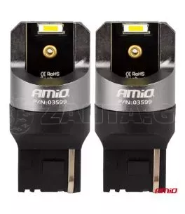 ΛΑΜΠΑΚΙΑ W21W 12/24V 6.000K 2SMD LED FULL CAN-BUS ΛΕΥΚΑ PRO SERIES AMIO - 2 Τεμ. 