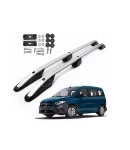ΠΑΡΑΛΛΗΛΕΣ ΜΠΑΡΕΣ ΟΡΟΦΗΣ ΑΛΟΥΜΙΝΙΟΥ ELEGANCE L1 ΓΙΑ MERCEDES CITAN 2021+ ΜΕΓΙΣΤΟ ΒΑΡΟΣ ΦΟΡΤΙΟΥ 75KG OMTEC - 2 TEM.