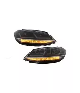 Μπροστινά Φανάρια Set Για Vw Golf VII (7.5) 17-19 DRL Full Led Halogen Version Black LEDHL10-BK Osram Ledriving 
