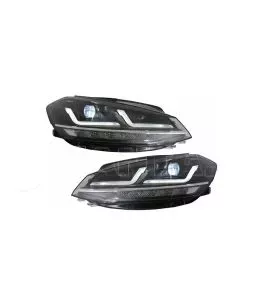 Μπροστινά Φανάρια Set Για Vw Golf VII (7.5) 17-19 DRL Full Led Halogen Version Black LEDHL10-BK Osram Ledriving 