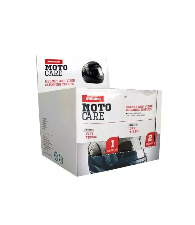 Μαντηλάκια καθαρισμού κράνους MOTO CARE helmetand visor cleaning tissues /wet and dry/
