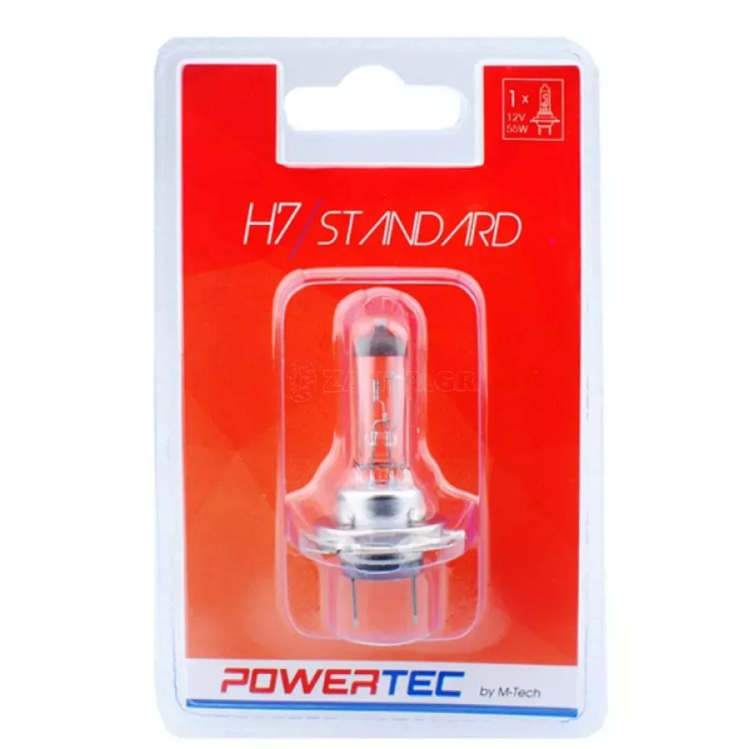 M-tech H7 12V 55W PX26d POWERTEC STANDARD ΑΛΟΓΟΝΟΥ 1ΤΕΜ. PTZ7-01B/MT