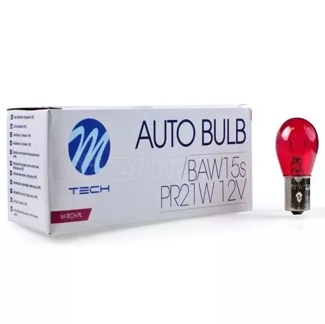 M-tech PR21 12V BAW15s 21W ΚΟΚΚΙΝΟ (ΜΟΝΟΠΟΛΙΚΟ) ΠΑΡΑΚΕΝΤΡΟ STANDARD 10ΤΕΜ. M-TECH Z96/MT 