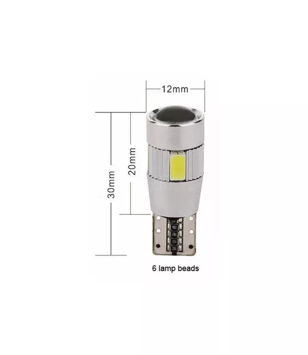 Λάμπες Led T10 12volt 6 Smd Led Canbus Λευκό Φως Canbus 600407 2 Τεμάχια