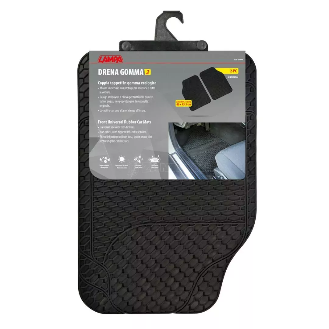 Lampa ΠΑΤΑΚΙΑ ΛΑΣΤΙΧΟ DRENA GOMMA 2 UNIVERSAL ΜΑΥΡΑ 43,5x66cm LAMPA - 2 ΤΕΜ L2648.0
