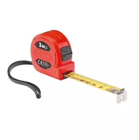 Lampa ΜΕΤΡΟΤΑΙΝΙΑ ΑΥΤΟΜΑΤΗ COMPACT 3m x16mm ΚΟΚΚΙΝΗ ΜΕ ΚΛΙΠ ΖΩΝΗΣ LAMPA - 1 ΤΕΜ. L5957.0 