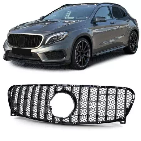 Μάσκα Για Mercedes-Benz GLA X156 13-16 Panamericana Look Μαύρο Γυαλιστερό 1 Τεμάχιο 