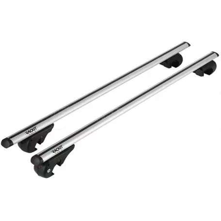Μπάρες Οροφής Αλουμινίου Universal Rackit RK004 120cm Railing System Σετ Με Πόδια Και Κλειδαριά Ασημί 2 Τεμάχια 