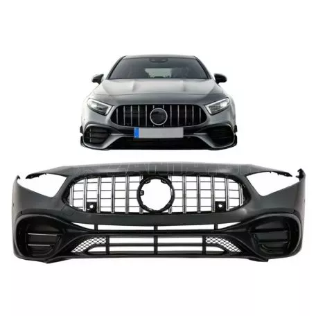 Μπροστινός Προφυλακτήρας Για Mercedes-Benz A-Class W177 Hatchback / V177 Sedan 18+ Amg A45 Look Με Μάσκα Panamericanal & Canards 