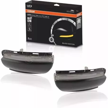 Φλας Καθρέπτη Για Vw Golf 6 VI 08-12 / Touran 10-15 Osram Dynamic Led Canbus Μαύρο 2 Τεμάχια 