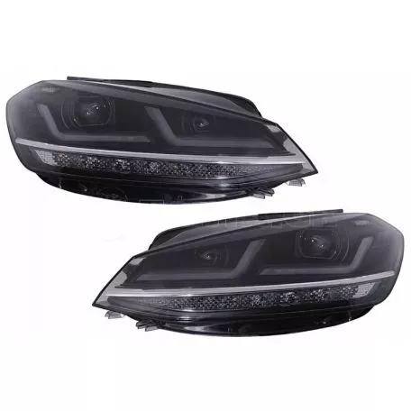 Μπροστινά Φανάρια Set Για Vw Golf VII (7.5) 17-19 DRL Full Led Halogen Version Black LEDHL10-BK Osram Ledriving 