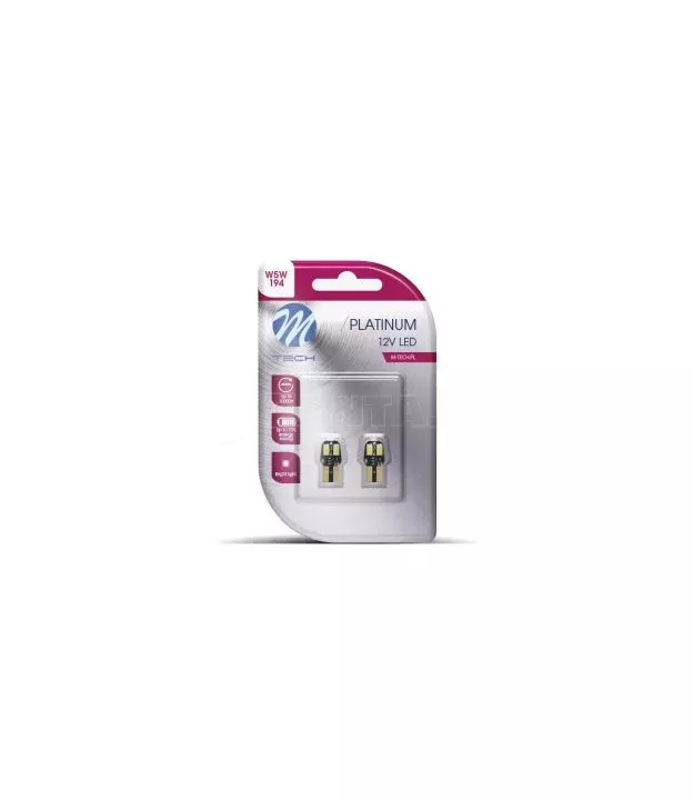 T10 W5W 12V W2.1x9.5d 12VDC 1,6W 4xSMD5630 LED ΛΕΥΚΟ CAN-BUS BLISTER 2ΤΕΜ. M-TECH