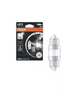 Λάμπα Led Σωληνωτή 31mm C5W SV8.5-8 12volt 1 watt 6000k Osram 6438DWΡ-01Β 1 Τεμάχιο 