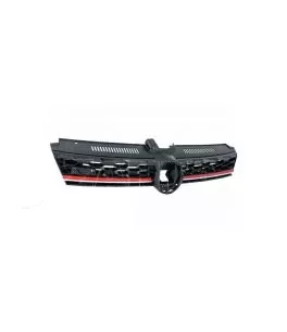 Μάσκα Για Vw Golf VII (7.5) 16-19 GTI Look Κυψελωτή Με Κόκκινο Σιρίτι Και Βάση Αισθητήρα 1 Τεμάχιο 