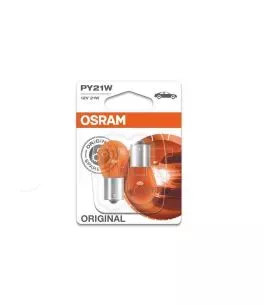 Λάμπες Φλας PY21W BAU15S Πορτοκαλί 12volt 21 watt Original Line Osram 7507-02B 2 Τεμάχια 