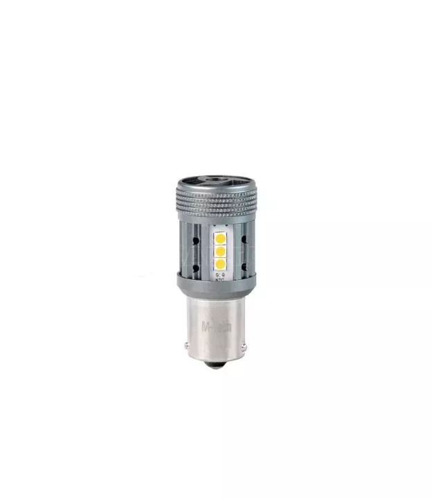 ΛΑΜΠΑΚΙ PY21W 12/24V BA15s 12xSMD3030 LED CAN-BUS ΠΟΡΤΟΚΑΛΙ PLATINIUM BLISTER M-TECH - 1 ΤΕΜ
