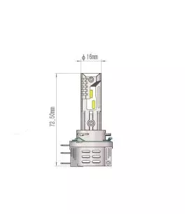 ΛΑΜΠΑ LED H15 12V IP65 6.000K 4.600lm LED SET PRO SMART SERIES M-TECH - 2 ΤΕΜ. 