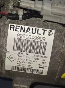 ΚΟΜΠΡΕΣΕΡ A/C – 926004990R  – RENAULT - ’13- ’19. 