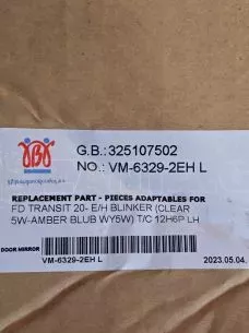 ΑΡΙΣΤΕΡΟΣ ΚΑΘΡΕΦΤΗΣ-325107502- (VM-6329-2EHL) - FORD TRANSIT - '20  -'24 - AFTER MARKET 