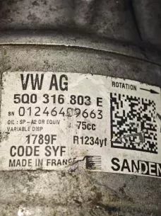 ΚΟΜΠΡΕΣΕΡ A/C – 5Q0816803E – GROUP VAG / AUDI / SEAT / VW / SKODA – ’08 – ’20. 