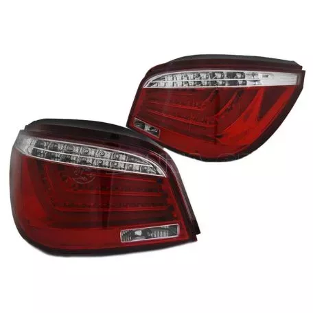 Πισινά Φανάρια Set Για Bmw 5 E60 03-07 Led Bar Κόκκινο/Crystal JunYan 
