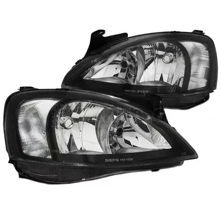 Μπροστινά Φανάρια Set Για Opel Corsa C 00-06 Μαύρα H7/H7 Depo 