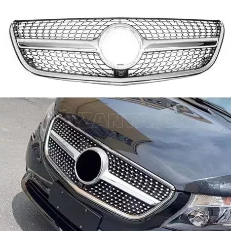 Μάσκα Για Mercedes-Benz V-Class W447 15-19 Diamond Look Ασημί/Χρώμιο 1 Τεμάχιο 