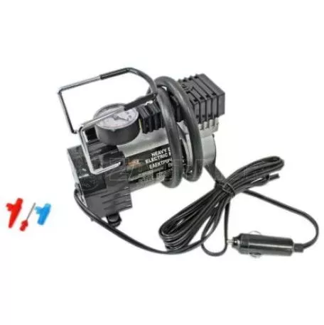 Κομπρεσέρ αέρος αυτοκινήτου 12V, 120W με μανόμετρο και αντάπτορα αναπτήρα - 1 τμχ. 