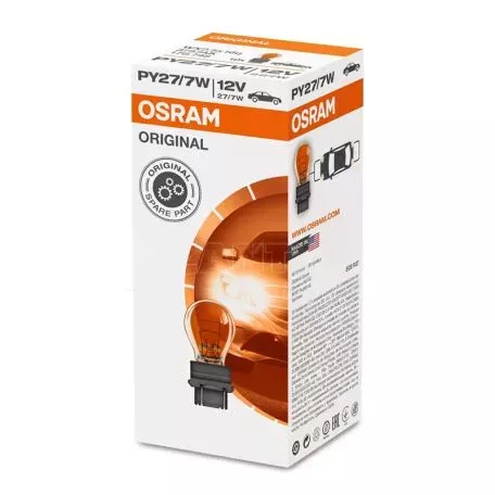 Λάμπα Φλας Αλογόνου PY27/7W WX2.5X16Q Πορτοκαλί 12volt 27/7 watt Osram Original 3757AK 1Τεμάχιο 