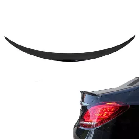 Αεροτομή Πορτ Παγκάζ Για Mercedes-Benz C-Class W205 Sedan 14-21 Amg look Lipspoiler Γυαλιστερό Μαύρο Από Abs Πλαστικό 