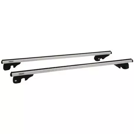 Μπάρες Οροφής Αλουμινίου Universal Rackit RK004-1 135cm Railing System Σετ Με Πόδια Και Κλειδαριά Ασημί 2 Τεμάχια 