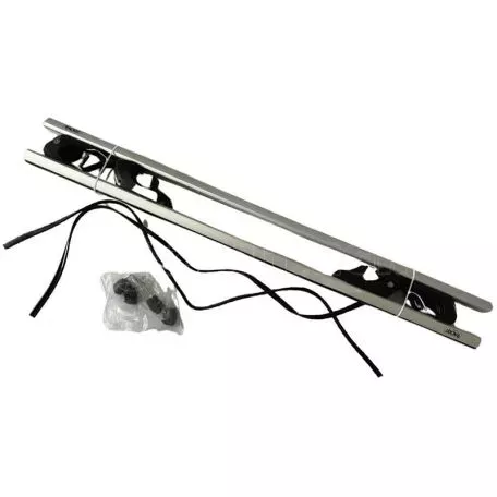 Μπάρες Οροφής Αλουμινίου Universal Rackit RK004-1 135cm Railing System Σετ Με Πόδια Και Κλειδαριά Ασημί 2 Τεμάχια 