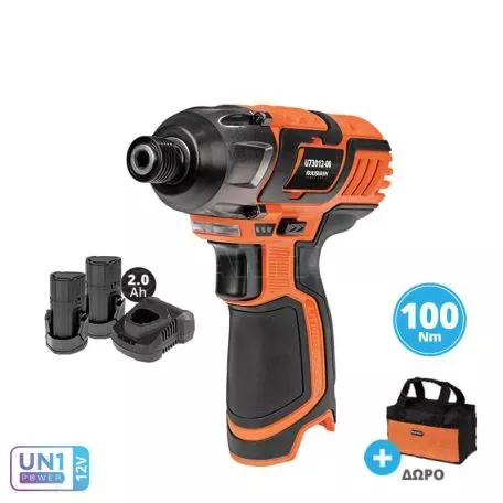 Παλμικό Κατσαβίδι Mini 12V + 2 Μπαταρίες 2.0Ah Με Φορτιστή Και Τσάντα Krausmann U73012-22S 