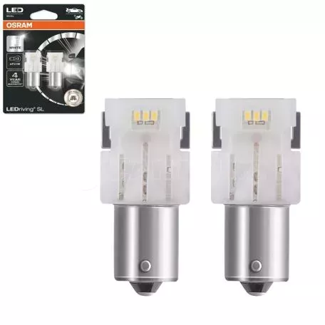 Λάμπες Led P21W Μονοπολικές BA15S 12volt 1.4 watt Λευκές Osram 7506DWP-02B 2 Τεμάχια 