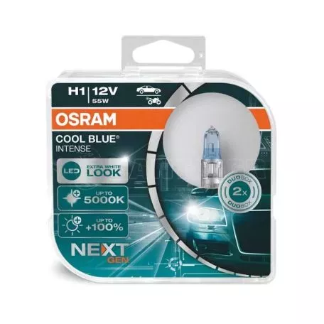 Λάμπες Αλογόνου H1 12V 55w Cool Blue Intense Next Generation Osram 64150CBN-HCB 2 Τεμάχια 