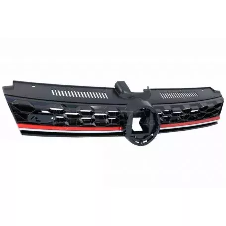 Μάσκα Για Vw Golf VII (7.5) 16-19 GTI Look Κυψελωτή Με Κόκκινο Σιρίτι Και Βάση Αισθητήρα 1 Τεμάχιο 