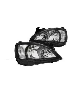 Μπροστινά Φανάρια Set Για Opel Corsa C 00-06 Μαύρα H7/H7 Depo 